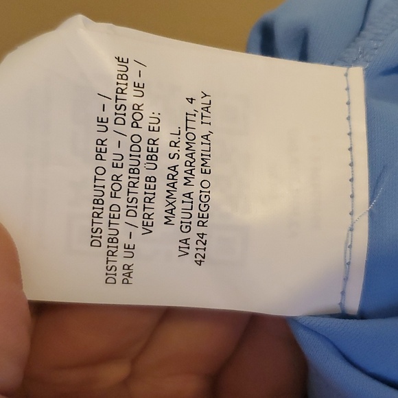 Max Mara Leisure Pleated Back Top In Blue Size M NWOT'S - Picture 9 of 11